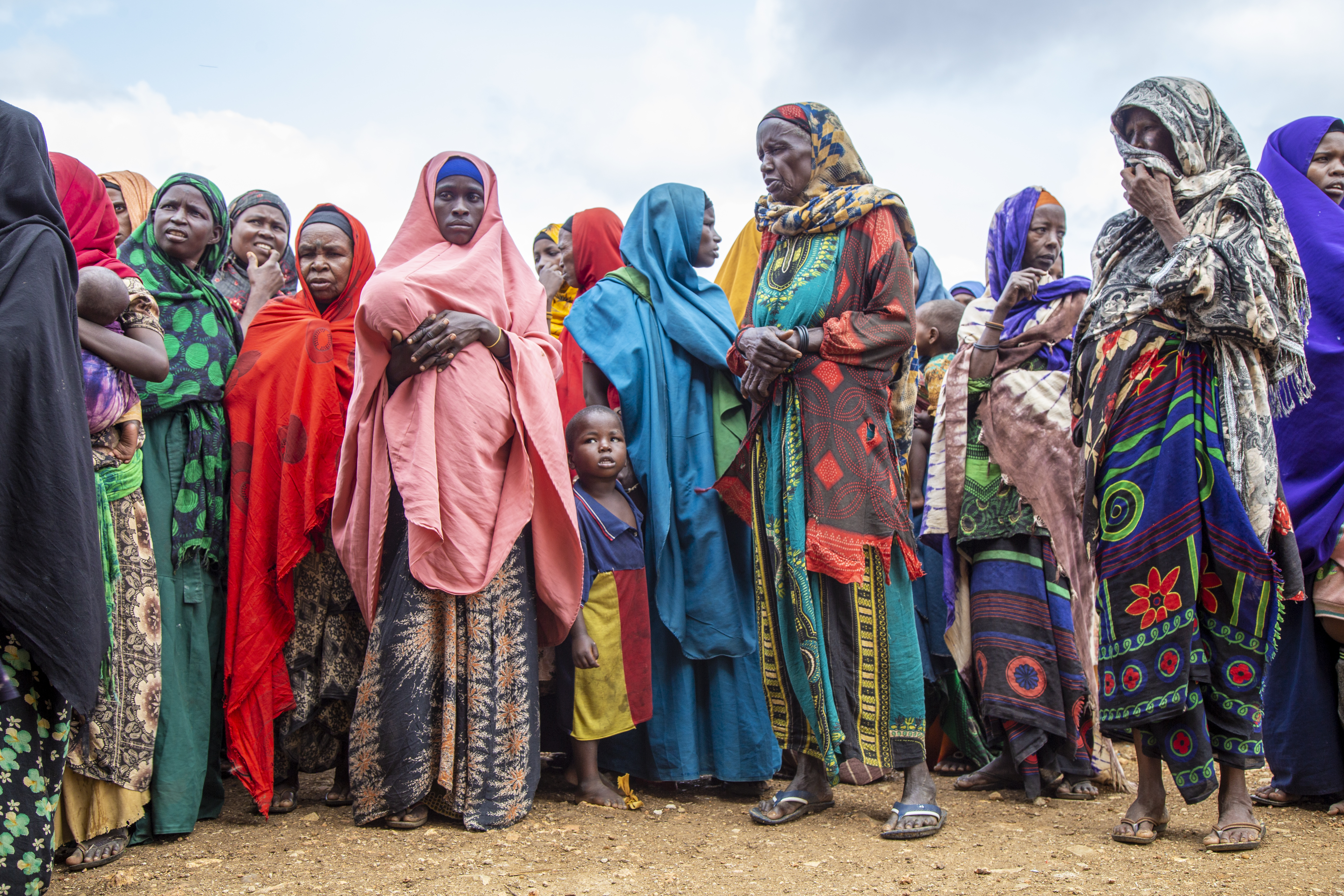 Scenes of worry and despair for children and their families who have been forced to flee their drought-stricken villages.