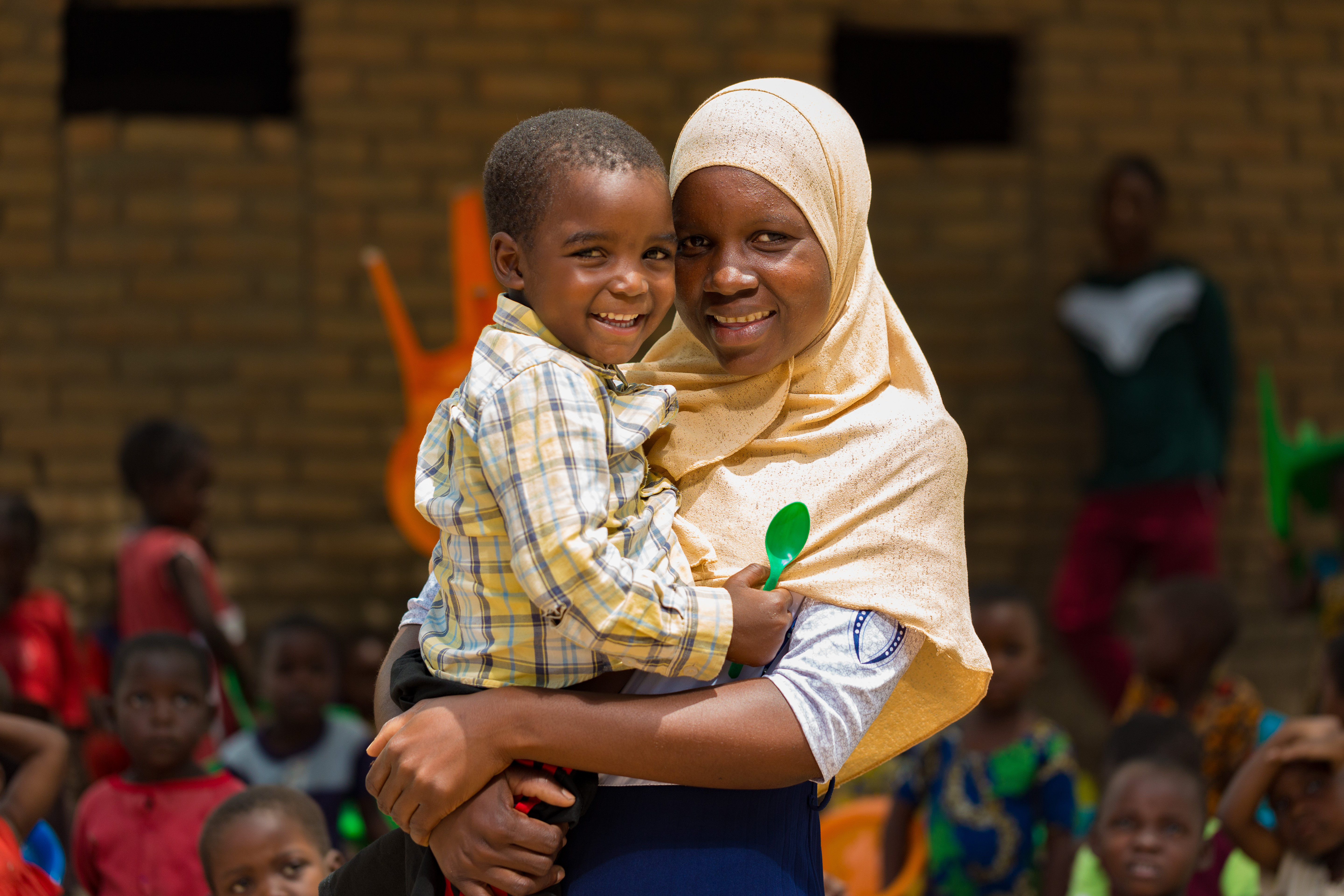 Femia and her four year old Farook at Mfunda CBCC.