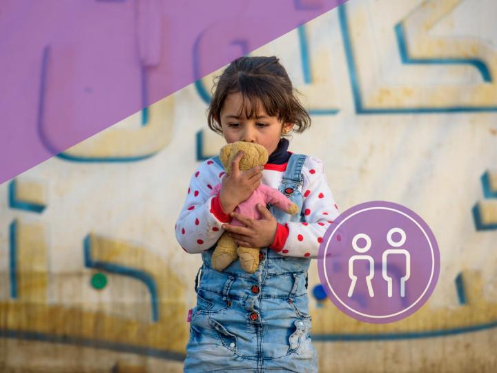 Deepen our commitment to the most vulnerable boys and girls, young child holding a teddy bear