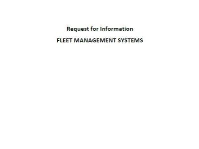 RFI_Fleet Management System