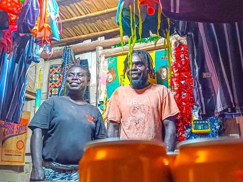 Solar lights helping SME owners operate trade store at night in Okansira Ward in Ioro Number 1 Community Government of Eivo – Torau Constituency in Central Bougainville